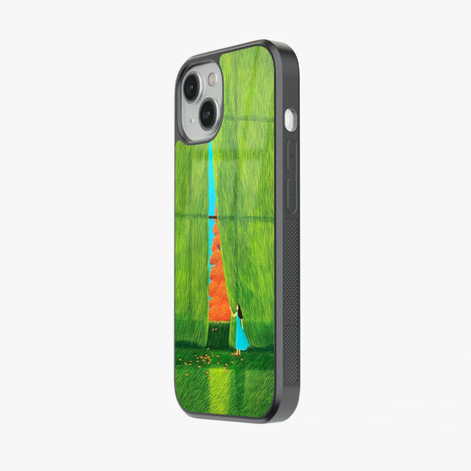 Beyond the Curtain Surreal Nature Escape Abstract Glass Case