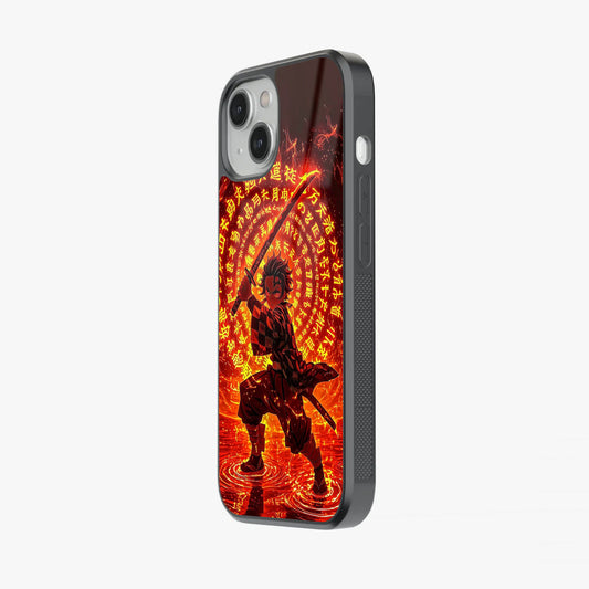 Hinokami Tanjiro Demon Slayer Flame Art Glass Case