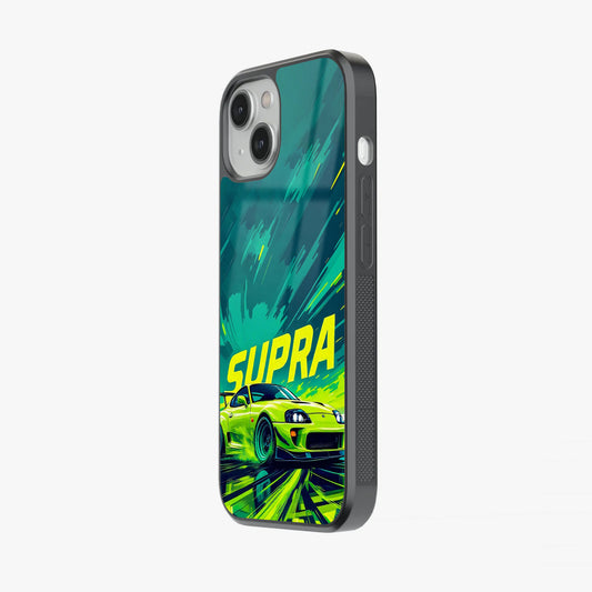 Toyota Supra JDM Sports Car Green Drift Glass Case