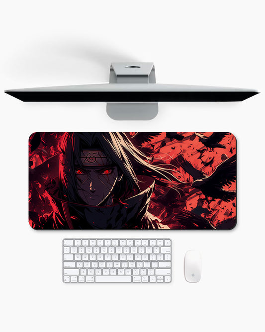 Crimson Crow's Descent Desk Mat
