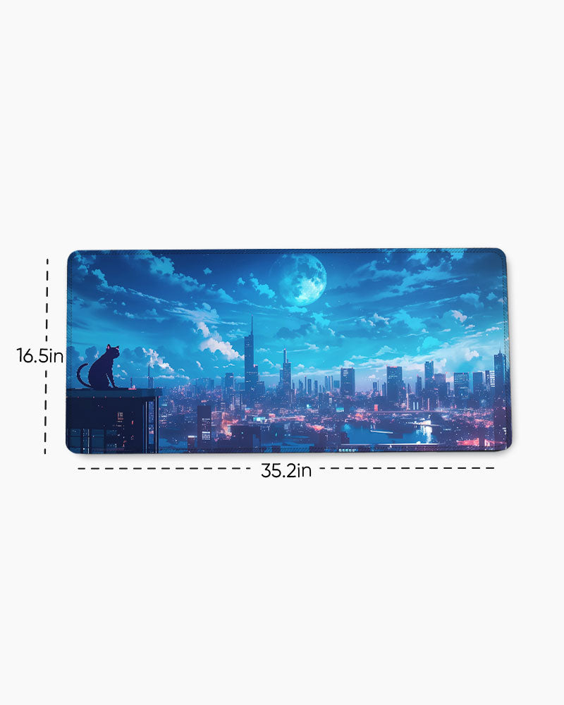 Anime Night Sky Illustration Desk Mat