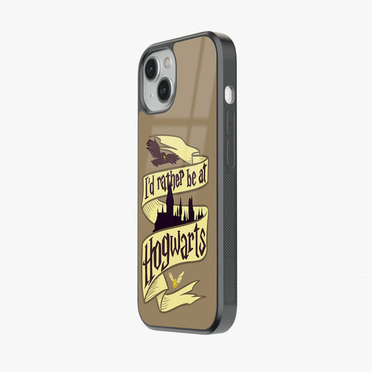 I'd Rather Be at Hogwarts Glass Case