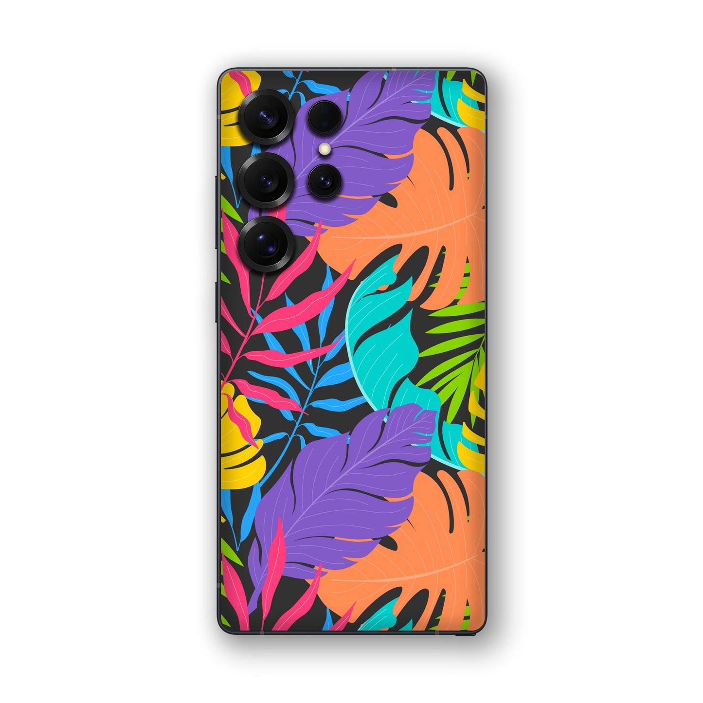 Neon Jungle Leaves Mobile Skin