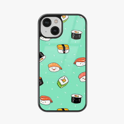 Kawaii Sushi Squad Minty Abstract Glass Case