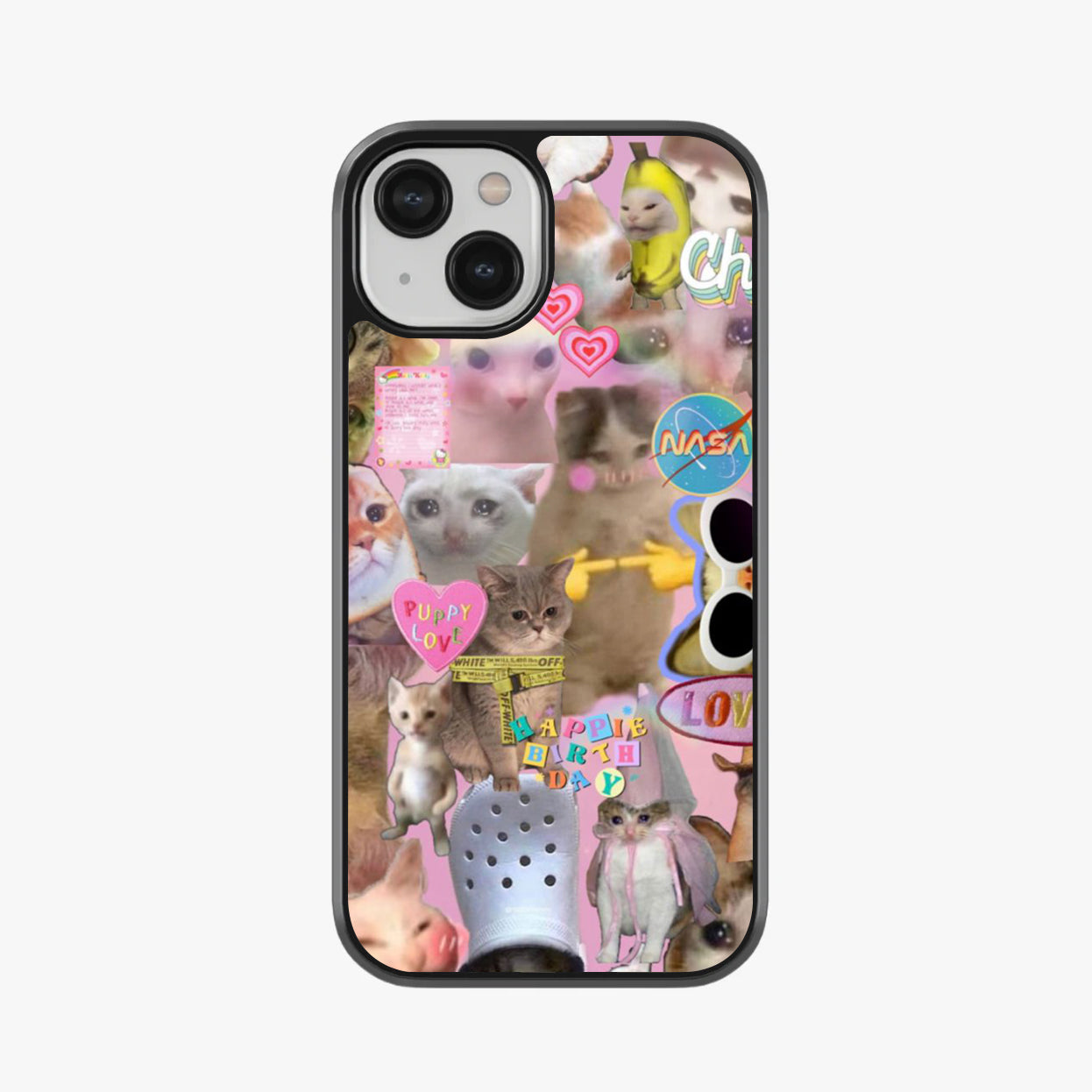 Meme Cat Chaos Abstract Glass Case