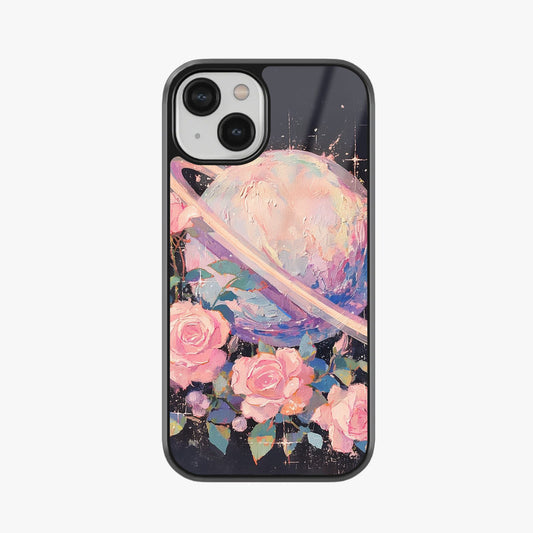 Pastel Planet & Rose Garden Abstract Glass Case