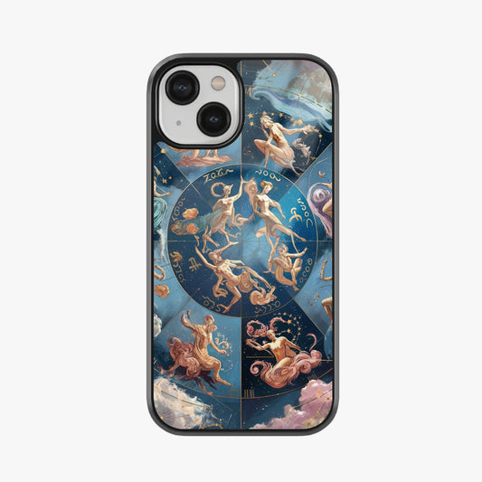 Vintage Zodiac Galaxy Abstract Glass Case