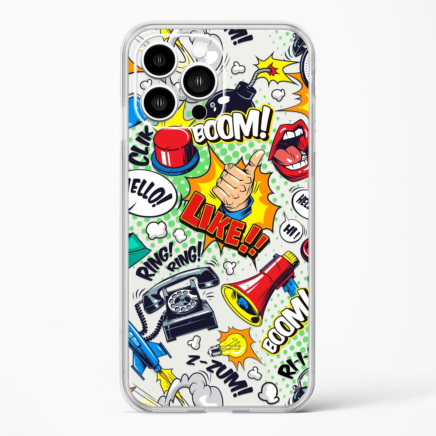 Comic Bright Elements Pattern Clear Case