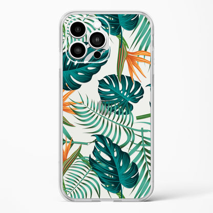 Floral Pattern With Leaves Clear Case