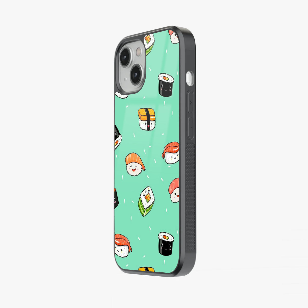 Kawaii Sushi Squad Minty Abstract Glass Case