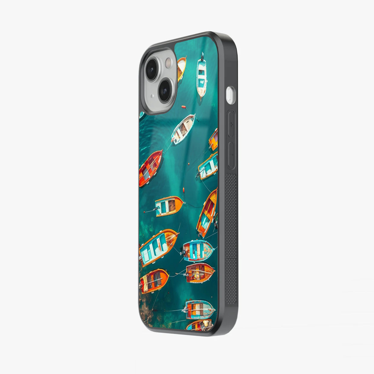 Mediterranean Drift Colorful Boat Aesthetic Abstract Glass Case