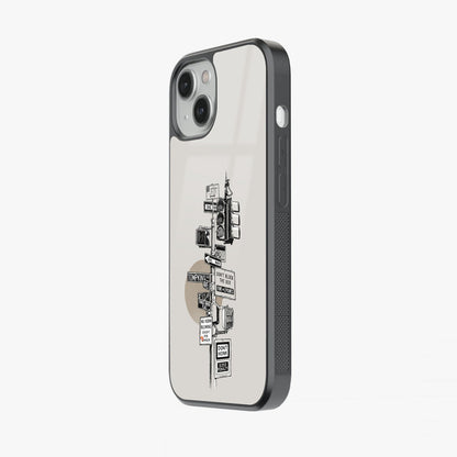 Minimal Street Signs Abstract Glass Case