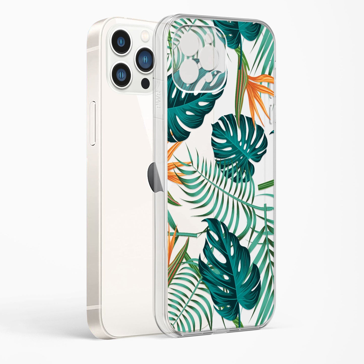 Floral Pattern With Leaves Clear Case