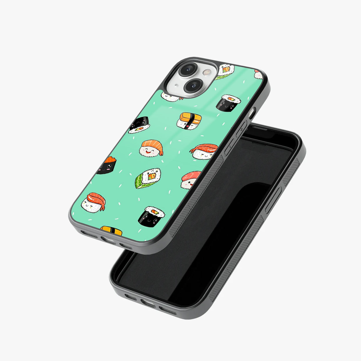 Kawaii Sushi Squad Minty Abstract Glass Case