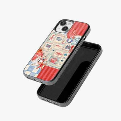 Nautical Charm in Coastal Hues Abstract Glass Case