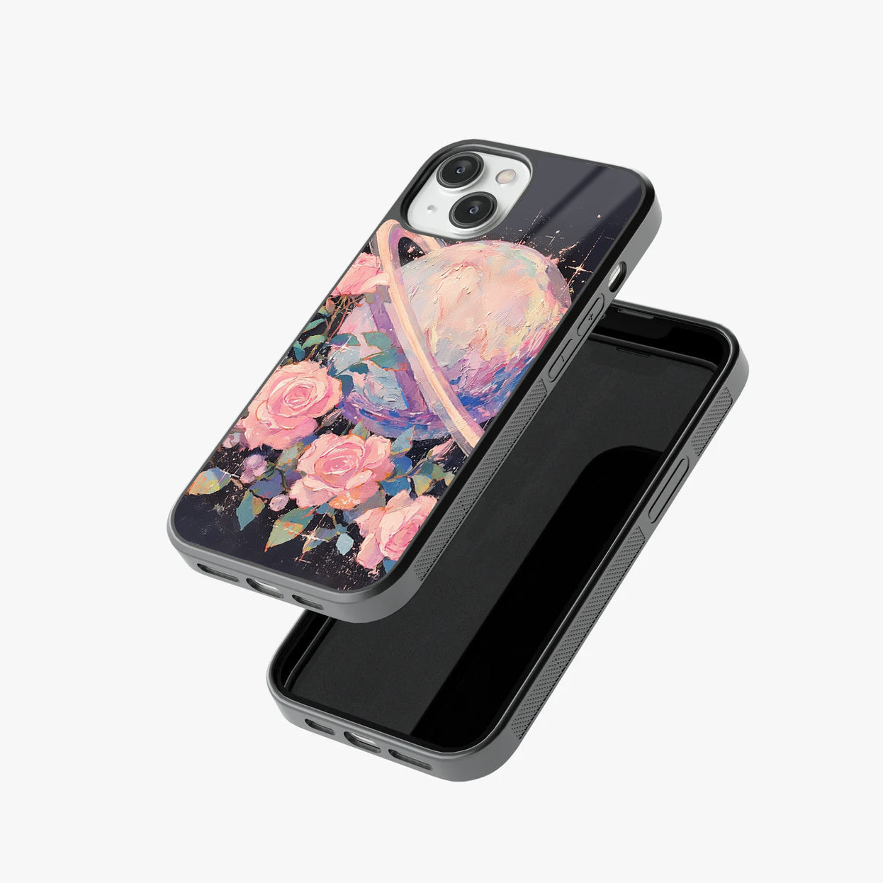 Pastel Planet & Rose Garden Abstract Glass Case