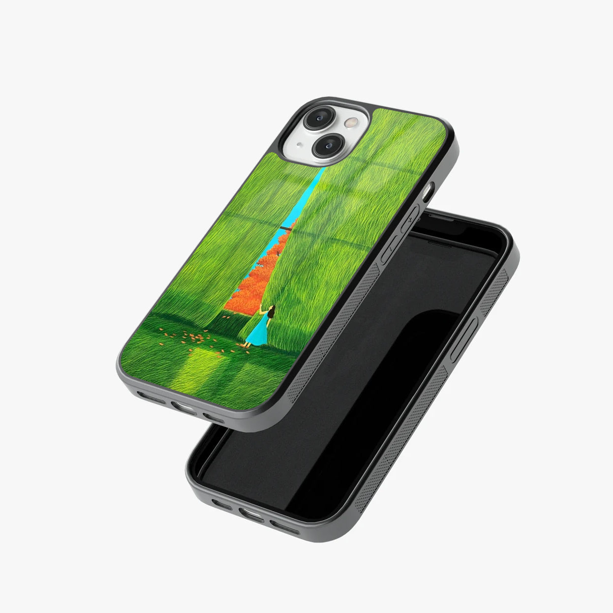 Beyond the Curtain Surreal Nature Escape Abstract Glass Case