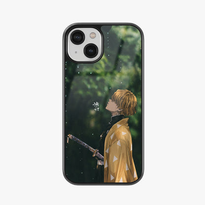 Zenitsu in the Rain Silent Thunder Glass Case