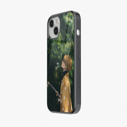 Zenitsu in the Rain Silent Thunder Glass Case