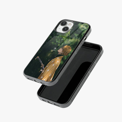 Zenitsu in the Rain Silent Thunder Glass Case