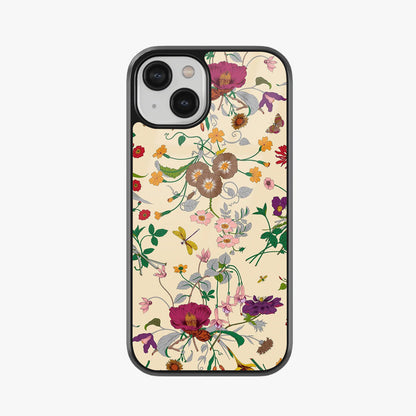 Retro Floral Aesthetic Glass Case