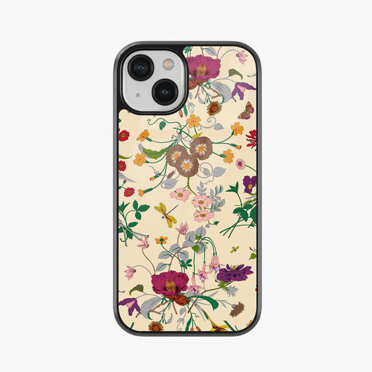 Retro Floral Aesthetic Glass Case