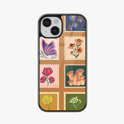 Vintage Botanical Postage Aesthetic Glass Case