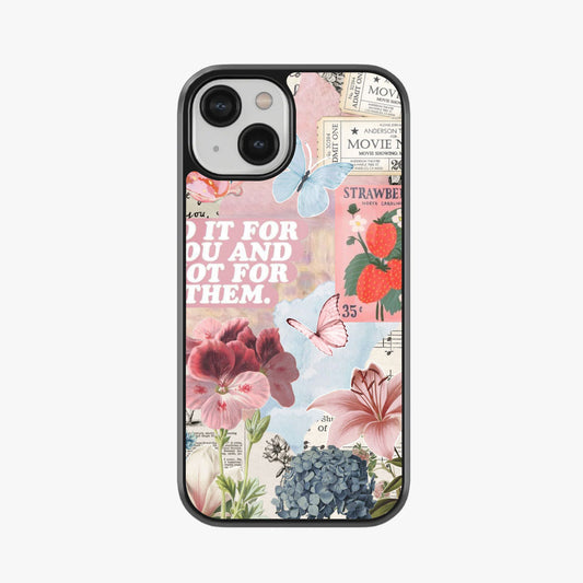 Vintage Collage Aesthetic Glass Case
