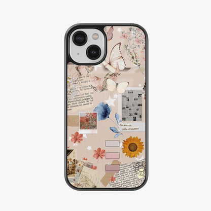 Dreamy Butterfly & Floral Collage Glass Case