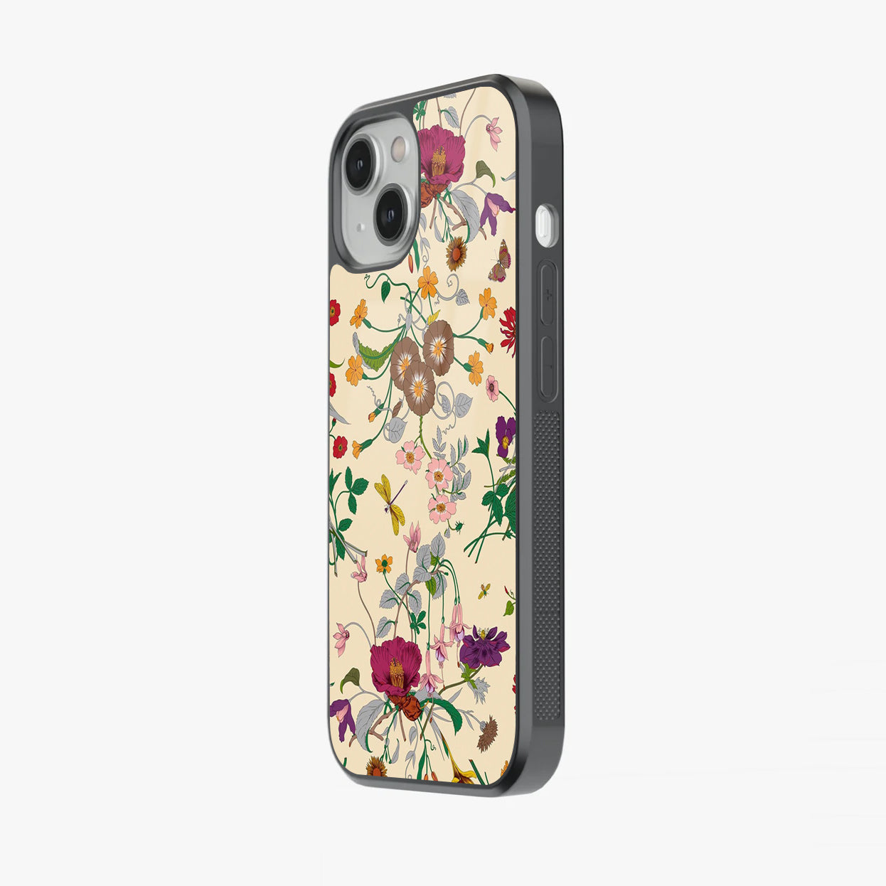 Retro Floral Aesthetic Glass Case
