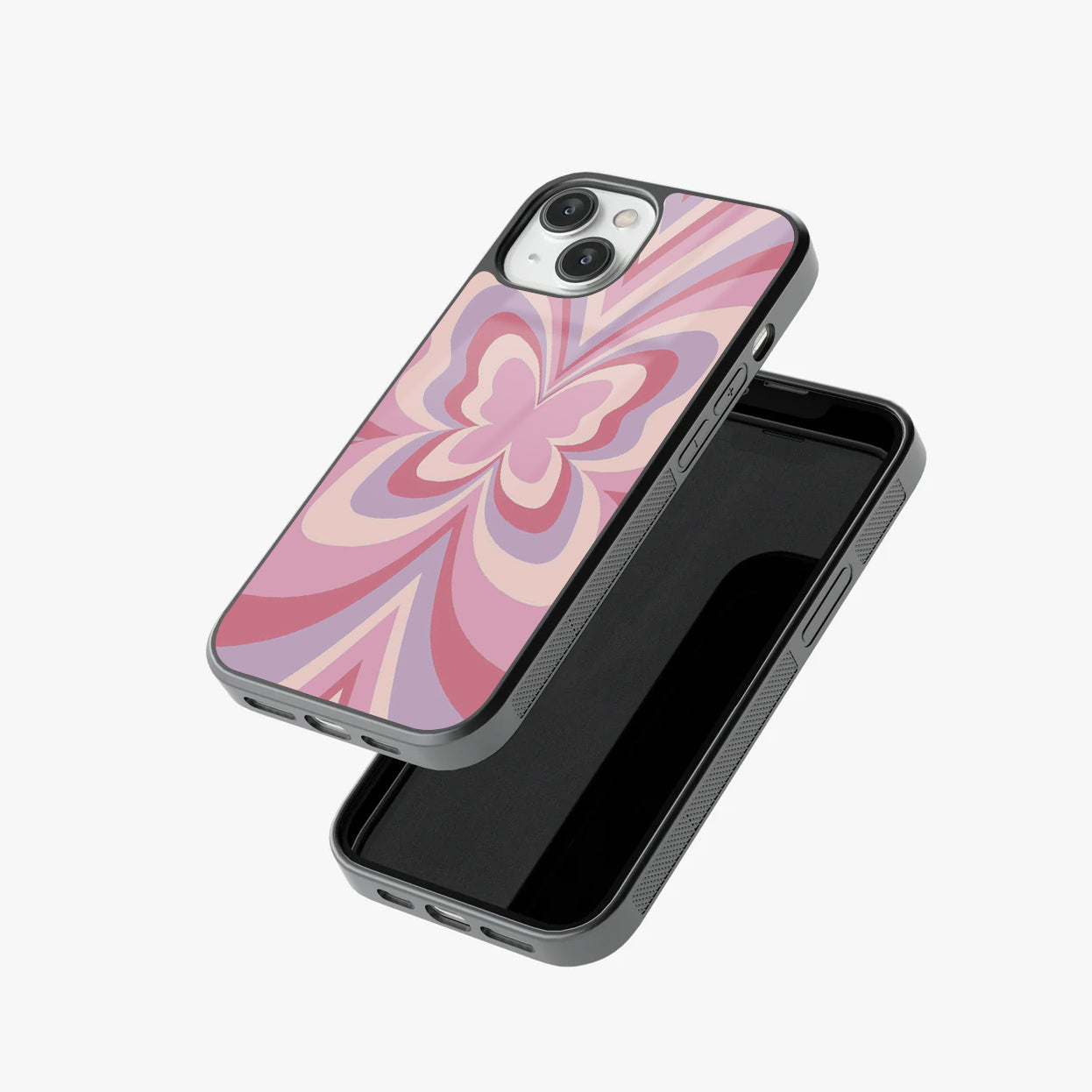 Groovy Butterfly Swirl Glass Case