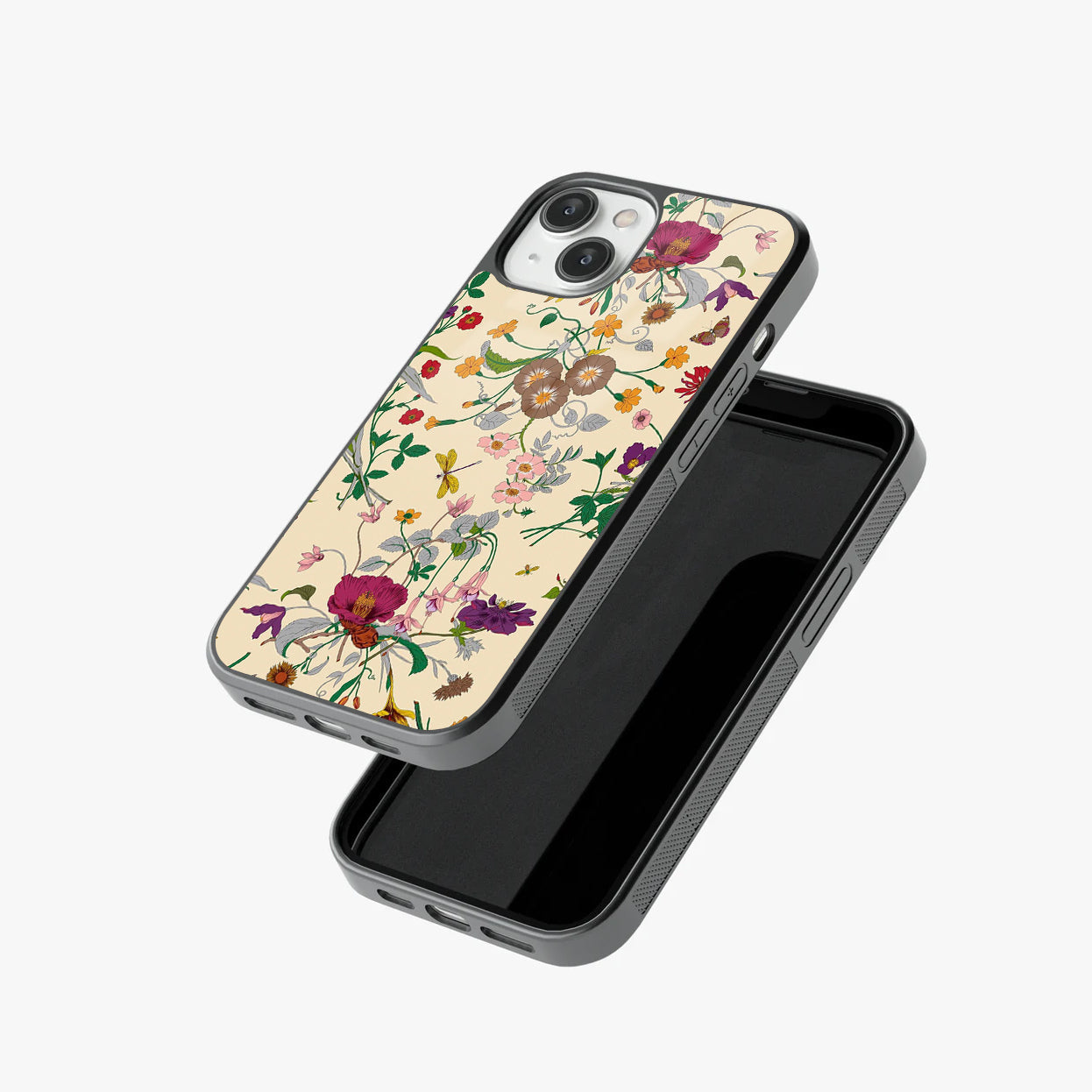 Retro Floral Aesthetic Glass Case