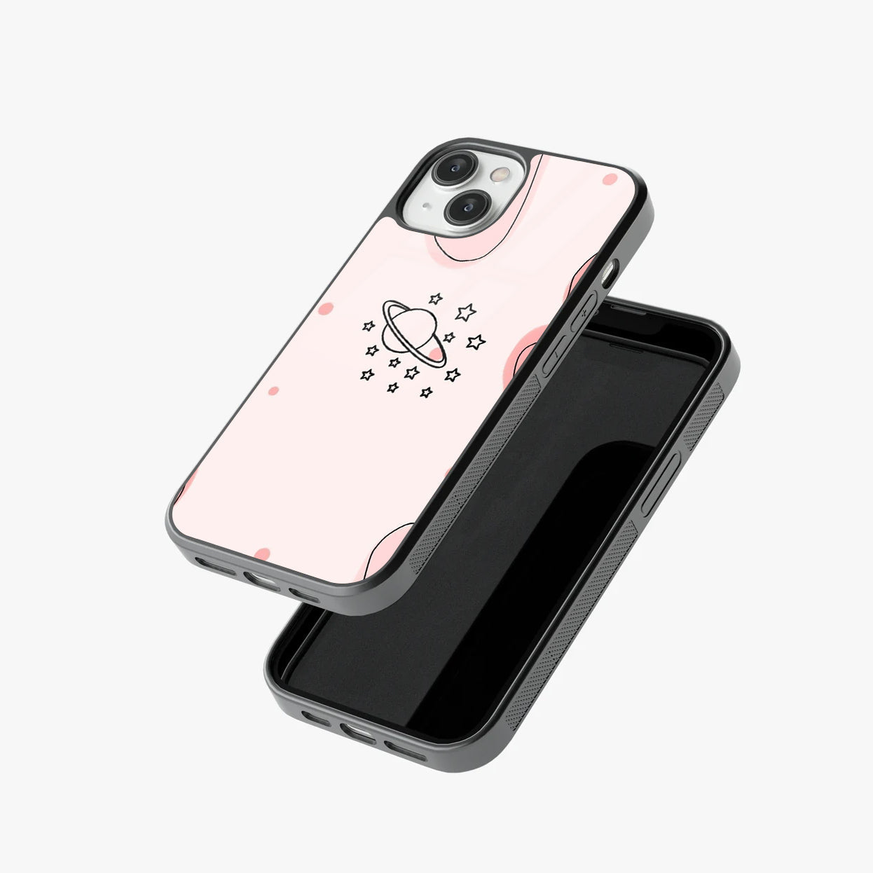 Cute Planet & Stars Aesthetic Glass Case