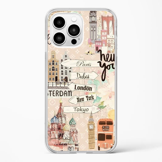 Illustrated World Cities Aesthetic Clear Case