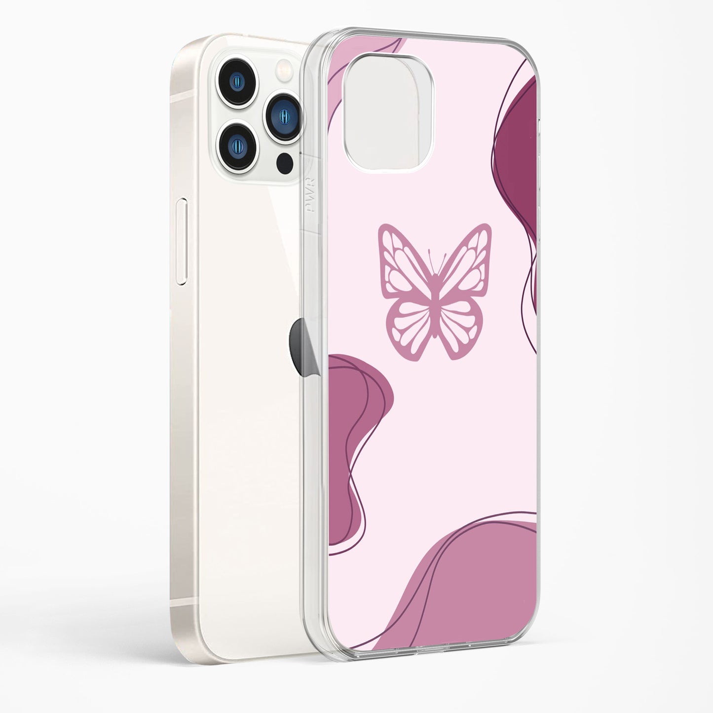 Minimal Pink Butterfly Aesthetic Clear Case