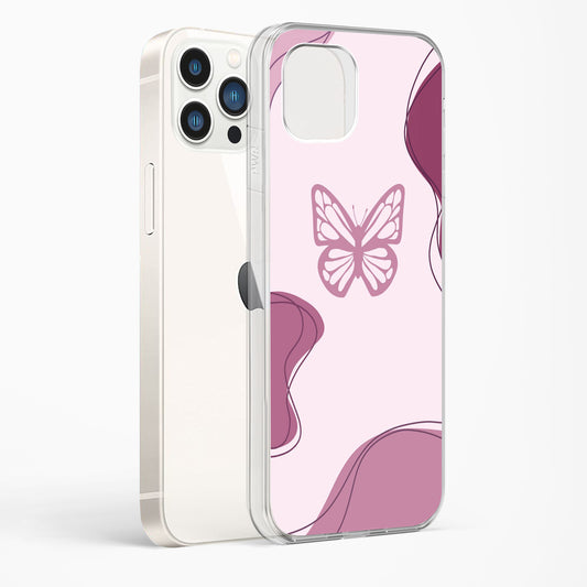 Minimal Pink Butterfly Aesthetic Clear Case