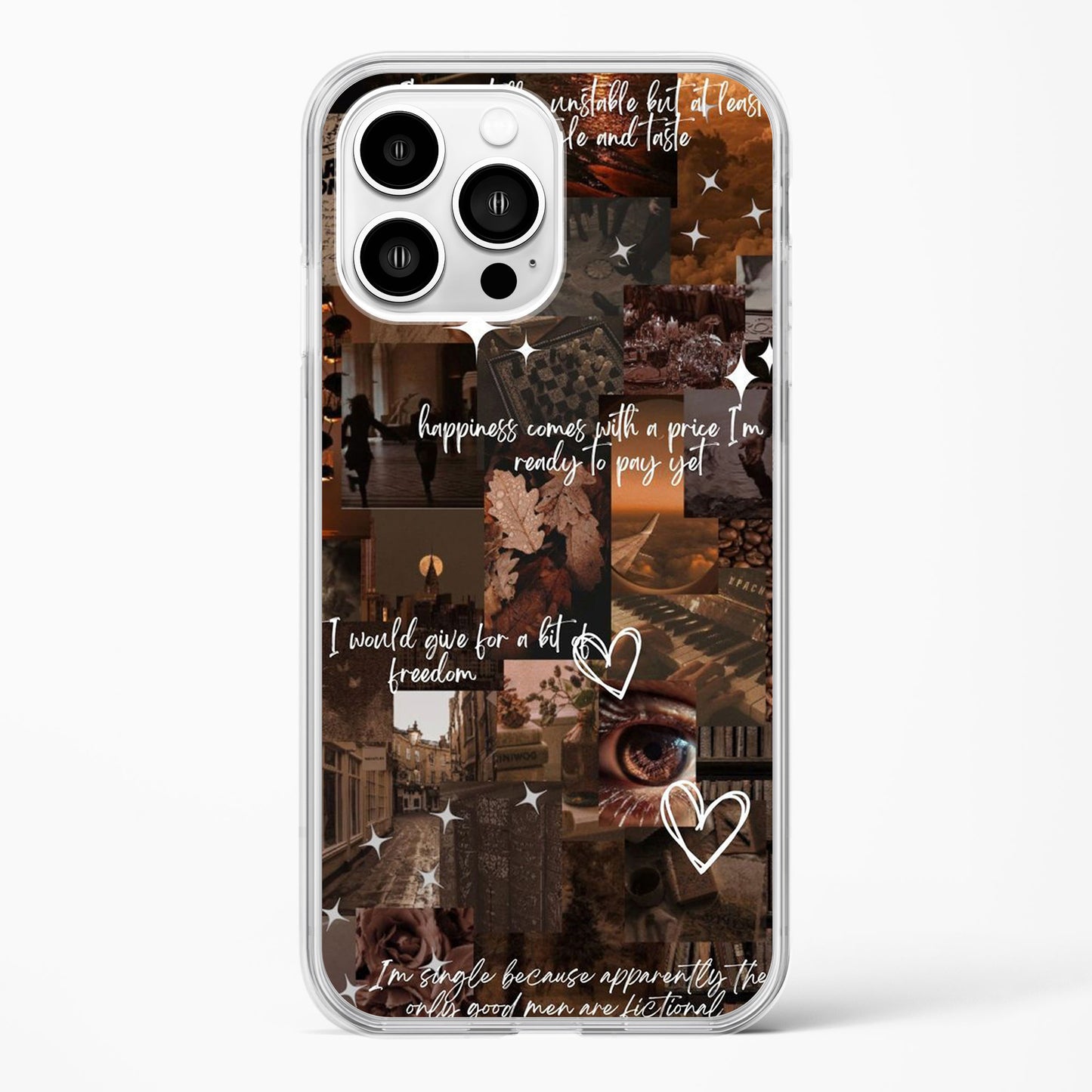Aesthetic Grunge Quote Collage Clear Case