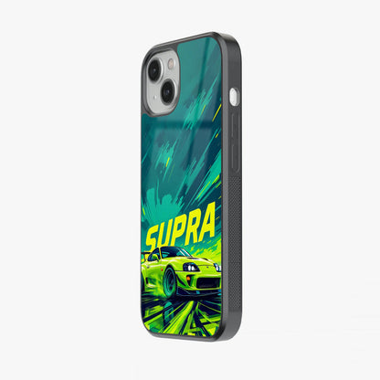 Toyota Supra JDM Sports Car Green Drift Glass Case