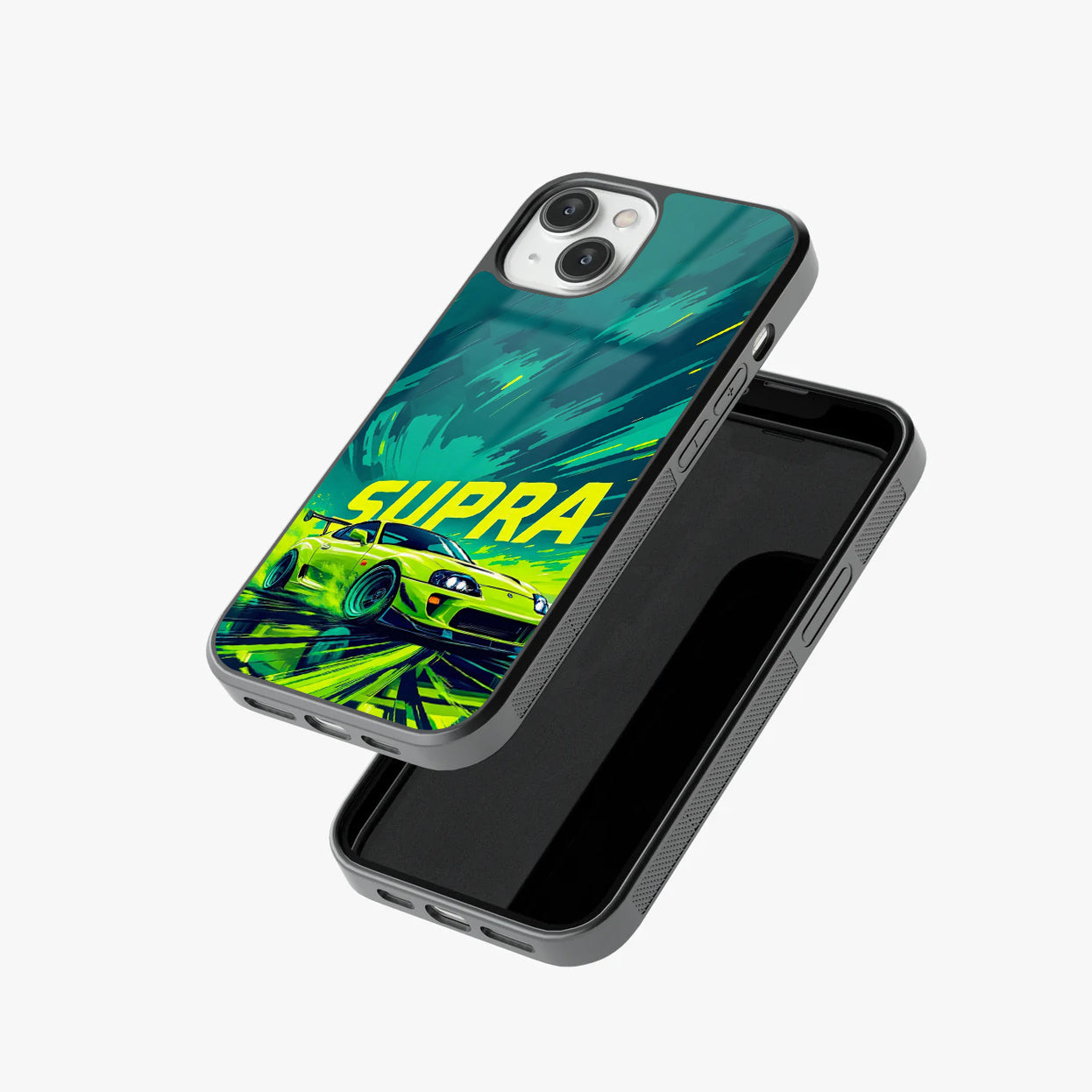 Toyota Supra JDM Sports Car Green Drift Glass Case