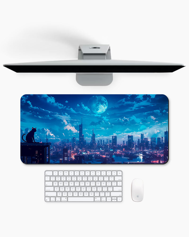 Anime Night Sky Illustration Desk Mat