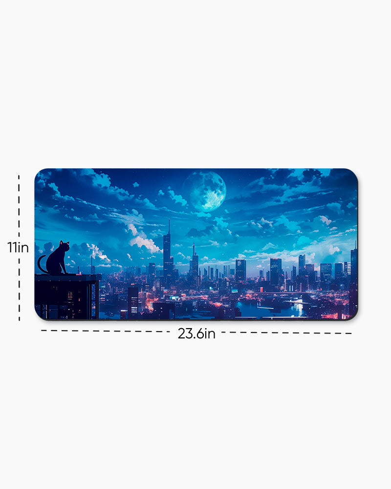 Anime Night Sky Illustration Desk Mat
