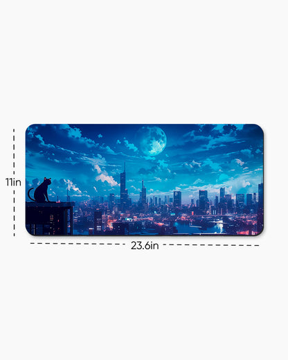 Anime Night Sky Illustration Desk Mat