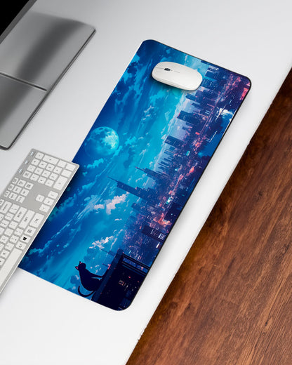 Anime Night Sky Illustration Desk Mat