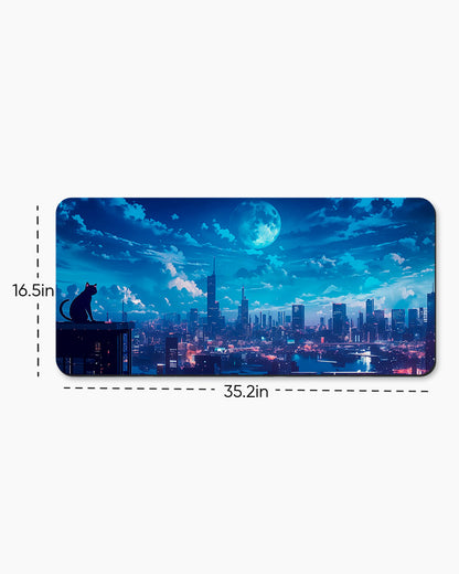 Anime Night Sky Illustration Desk Mat
