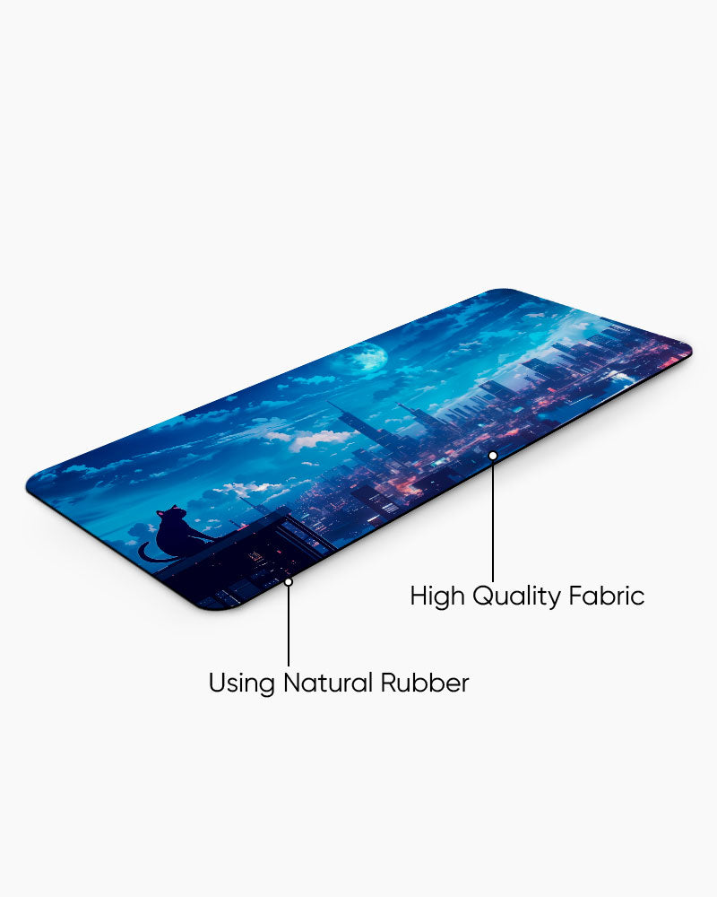 Anime Night Sky Illustration Desk Mat