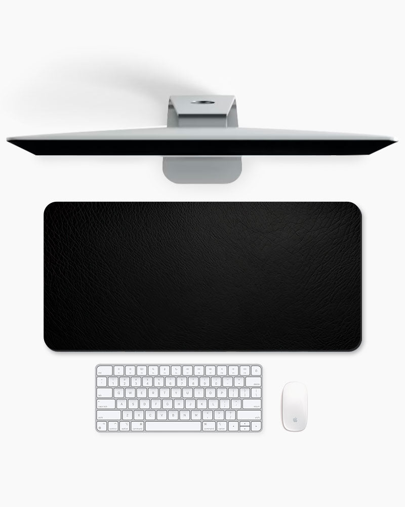 Black Leather Texture Desk Mat