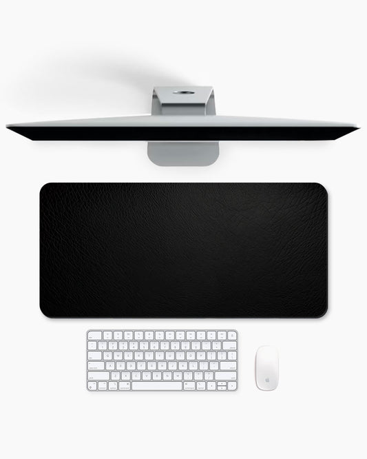 Black Leather Texture Desk Mat