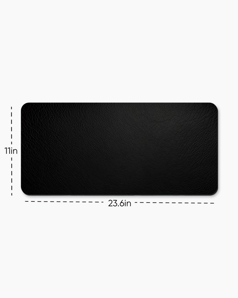 Black Leather Texture Desk Mat