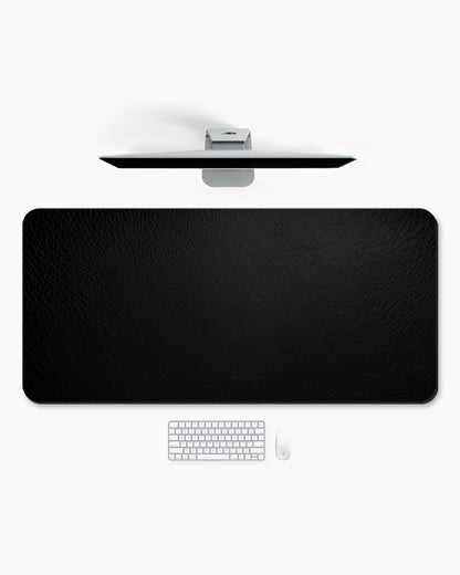 Black Leather Texture Desk Mat