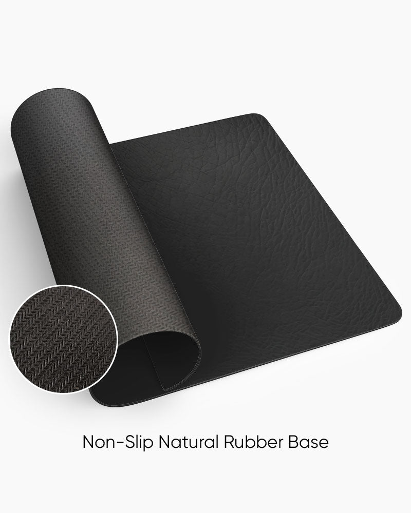 Black Leather Texture Desk Mat